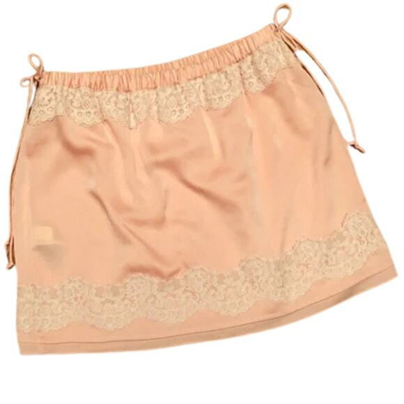 NWOT Banana Republic Peach With Ivory  Lace Detail Mini Skirt Size Small - Picture 5 of 16